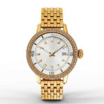 golden watch isolated on a white background