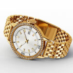 golden watch isolated on a white background